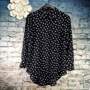 5/$30 🎀 Versona | Romantic Goth Lolita Long Sleeve Button-Up Tunic Shirt